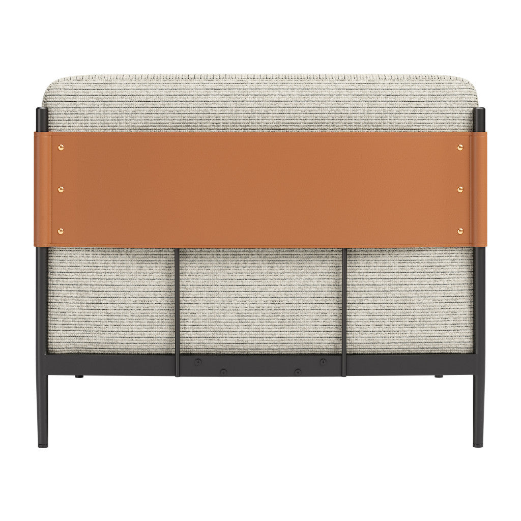 34" Gray Upholstered Arm Chair