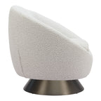 37" Gray Upholstered Swivel Arm Chair