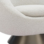 37" Gray Upholstered Swivel Arm Chair