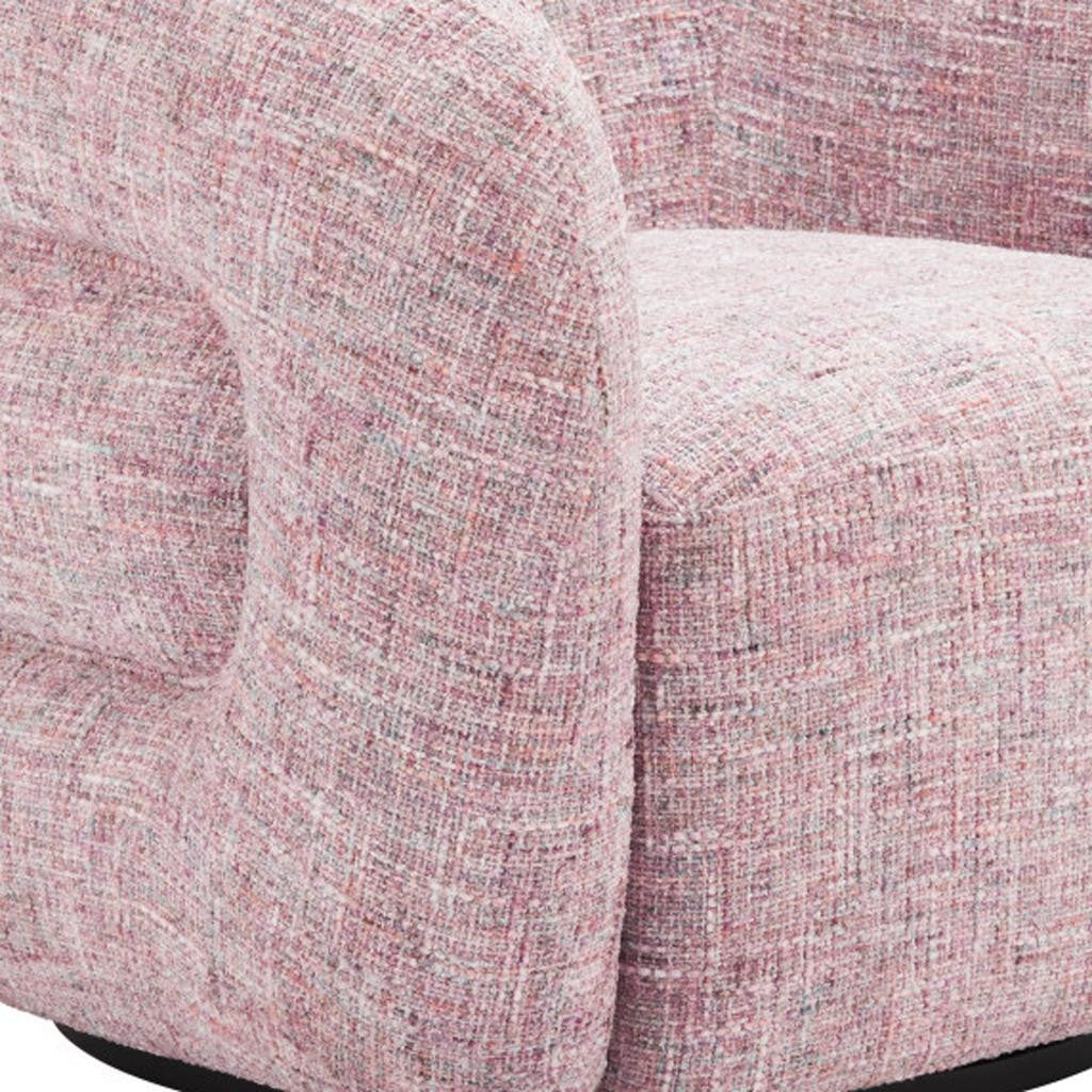 33" Pink Upholstered Swivel Arm Chair