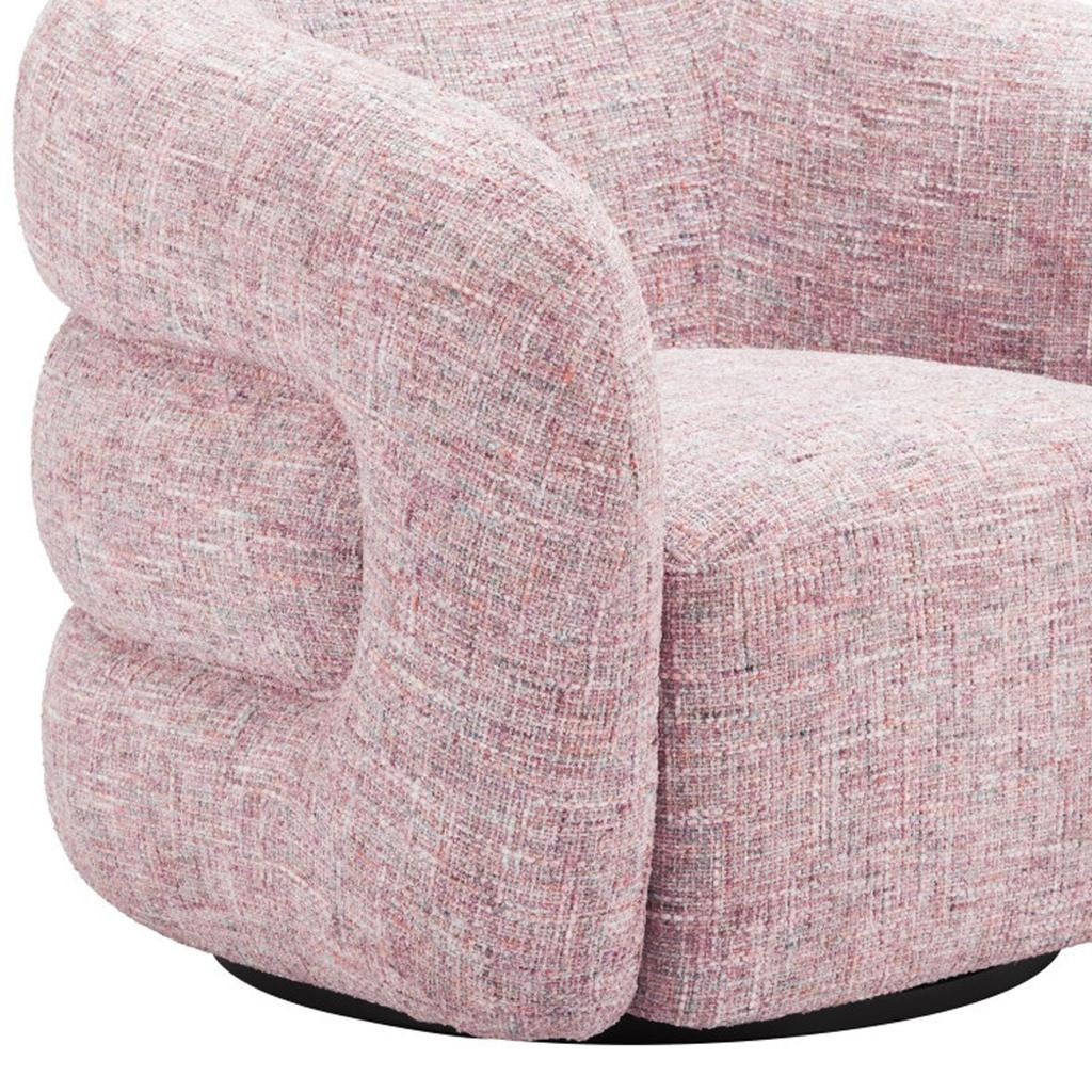 33" Pink Upholstered Swivel Arm Chair