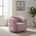 33" Pink Upholstered Swivel Arm Chair