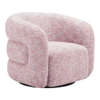 33" Pink Upholstered Swivel Arm Chair