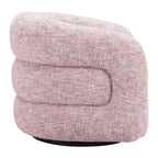 33" Pink Upholstered Swivel Arm Chair