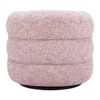 33" Pink Upholstered Swivel Arm Chair