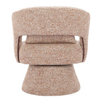 29" Brown Upholstered Swivel Arm Chair