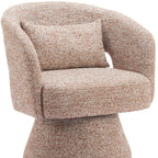 29" Brown Upholstered Swivel Arm Chair