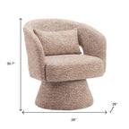 29" Brown Upholstered Swivel Arm Chair