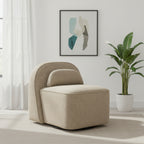 32" Brown Upholstered Swivel Side Chair