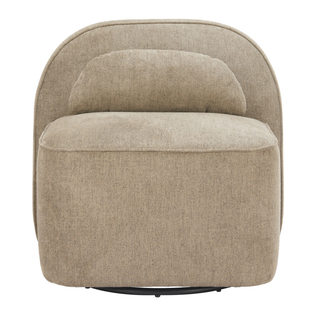 32" Brown Upholstered Swivel Side Chair