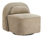 32" Brown Upholstered Swivel Side Chair