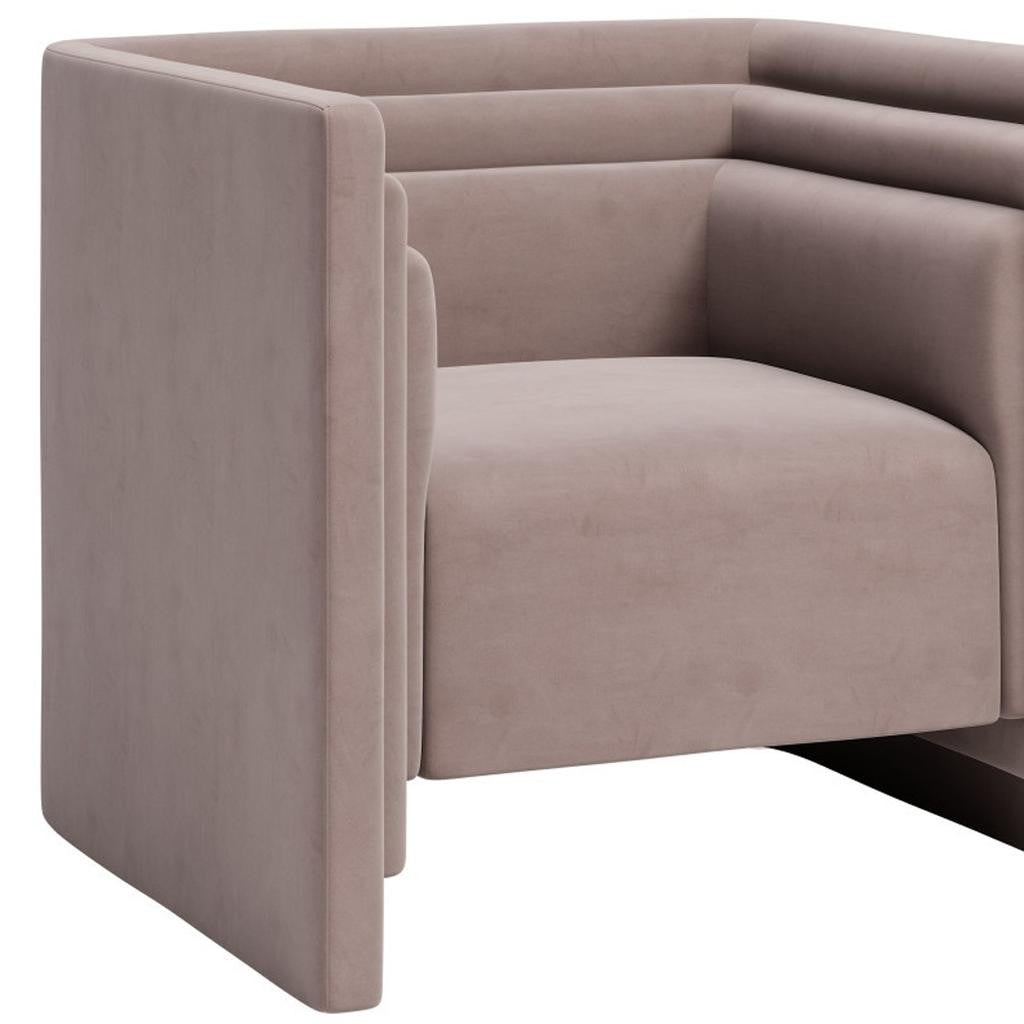 35" Taupe Upholstered Arm Chair