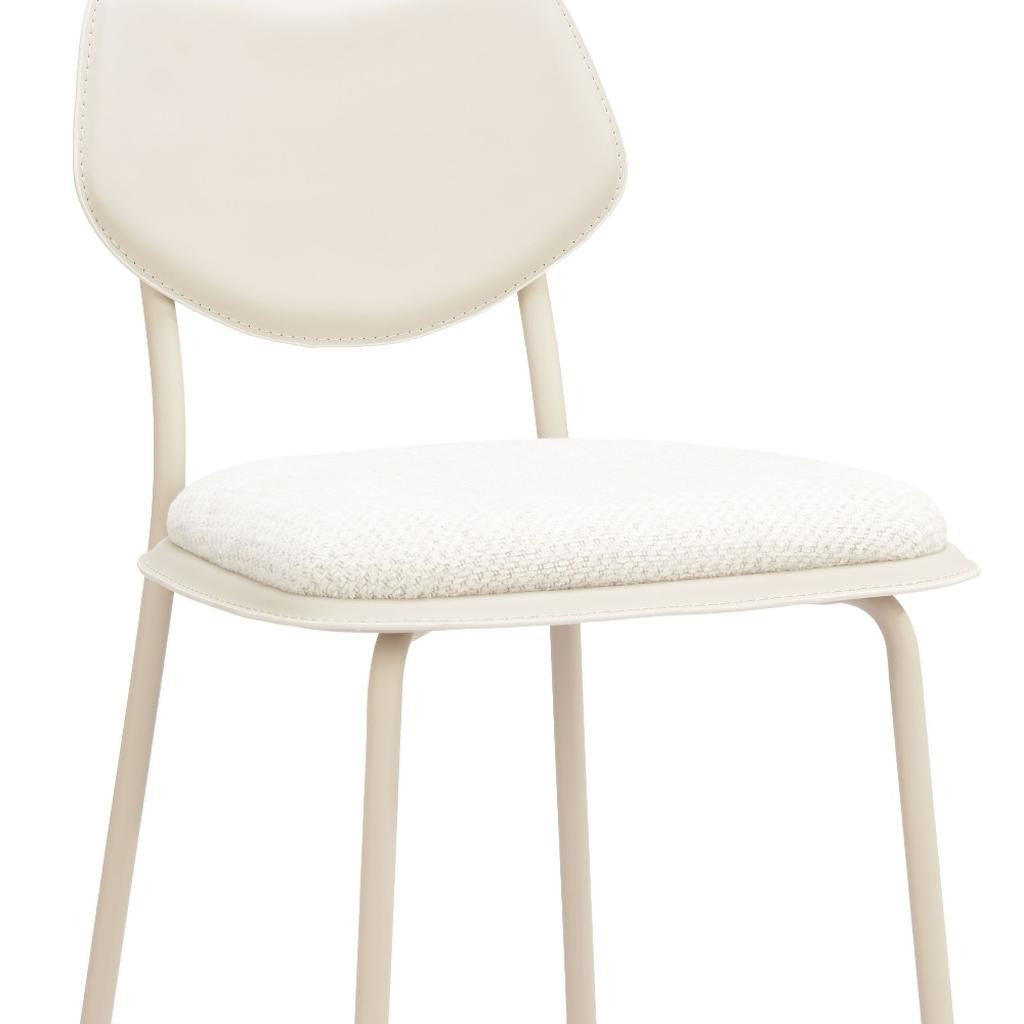 Set of Four 30" Light Gray Fabric Faux Leather and Steel Bar Height Bar Chairs