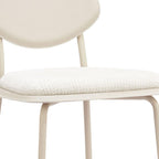 Set of Four 26" Light Gray Fabric Faux Leather and Steel Counter Height Bar Chairs