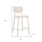 Set of Four 26" Light Gray Fabric Faux Leather and Steel Counter Height Bar Chairs