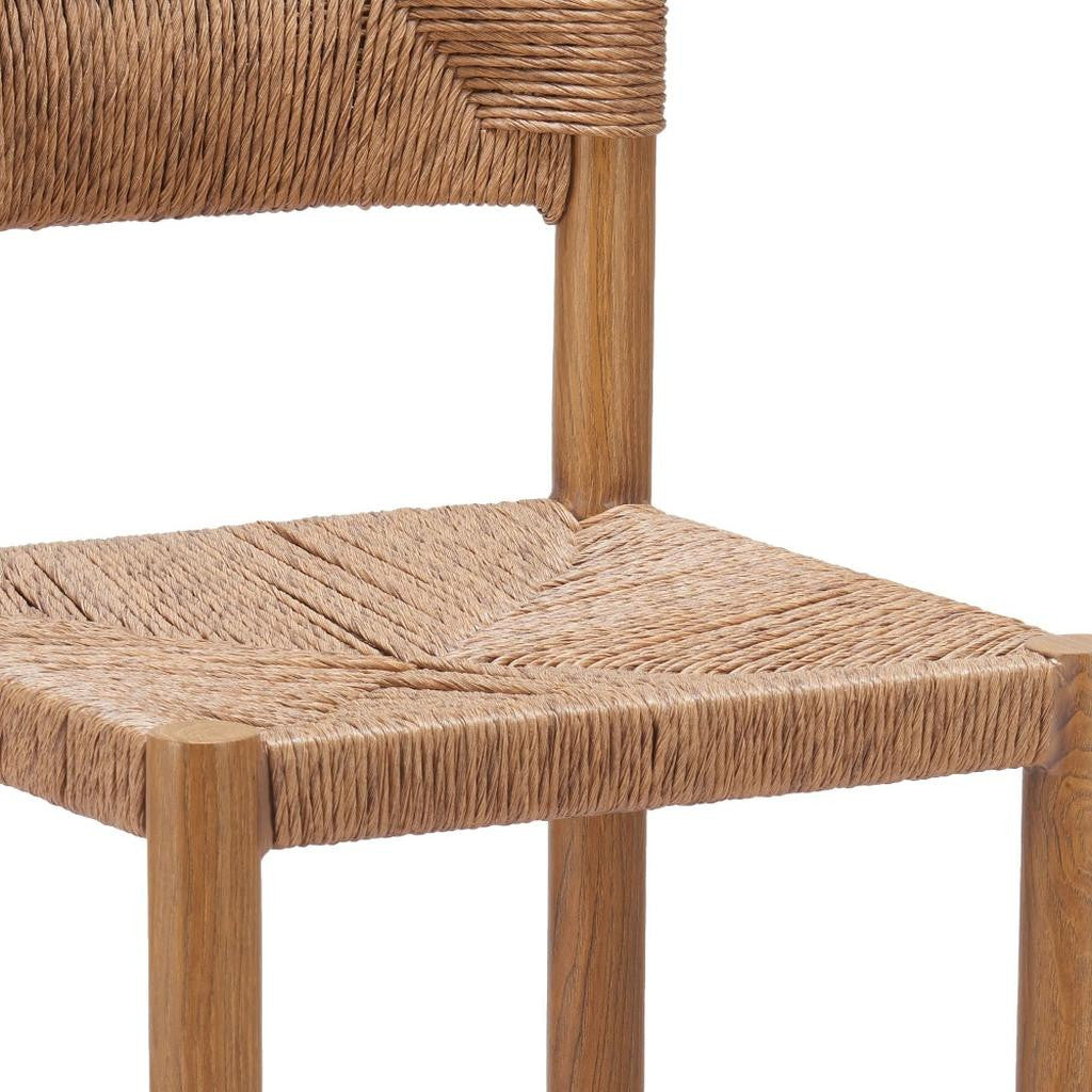 Set of Two 30" Natural Rattan and Aluminum Low Back Bar Height Bar Chairs