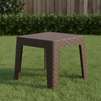 19" Brown Square Plastic Outdoor Side Table