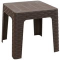 19" Brown Square Plastic Outdoor Side Table