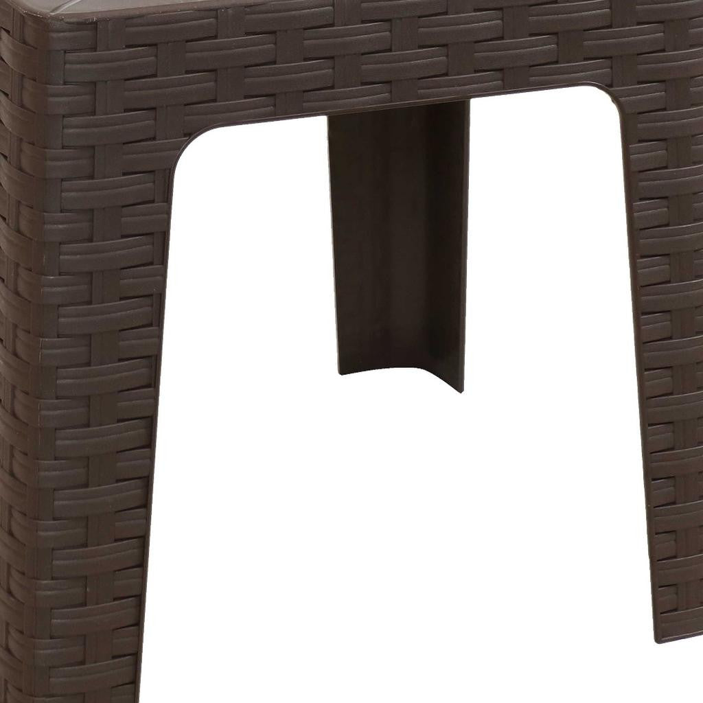 19" Brown Square Plastic Outdoor Side Table