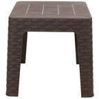 19" Brown Square Plastic Outdoor Side Table