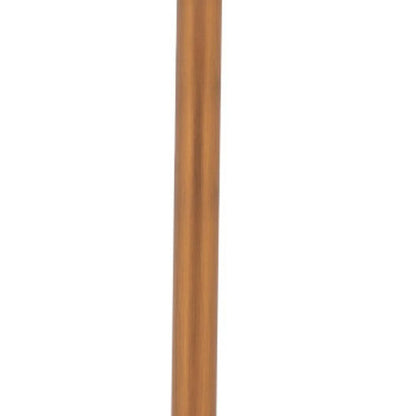 24" White and Gold Wood and Steel Rounded Bar Table