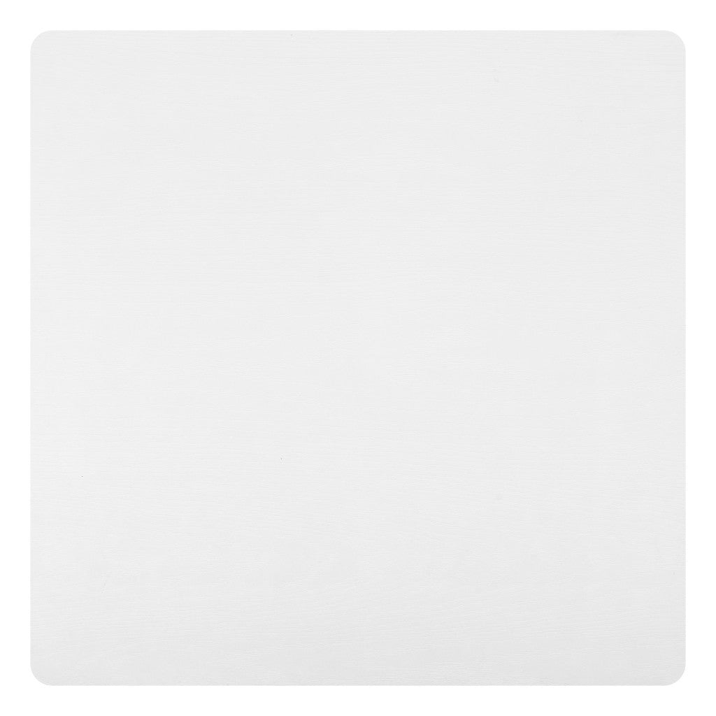 24" White Wood and Steel Square Bar Table