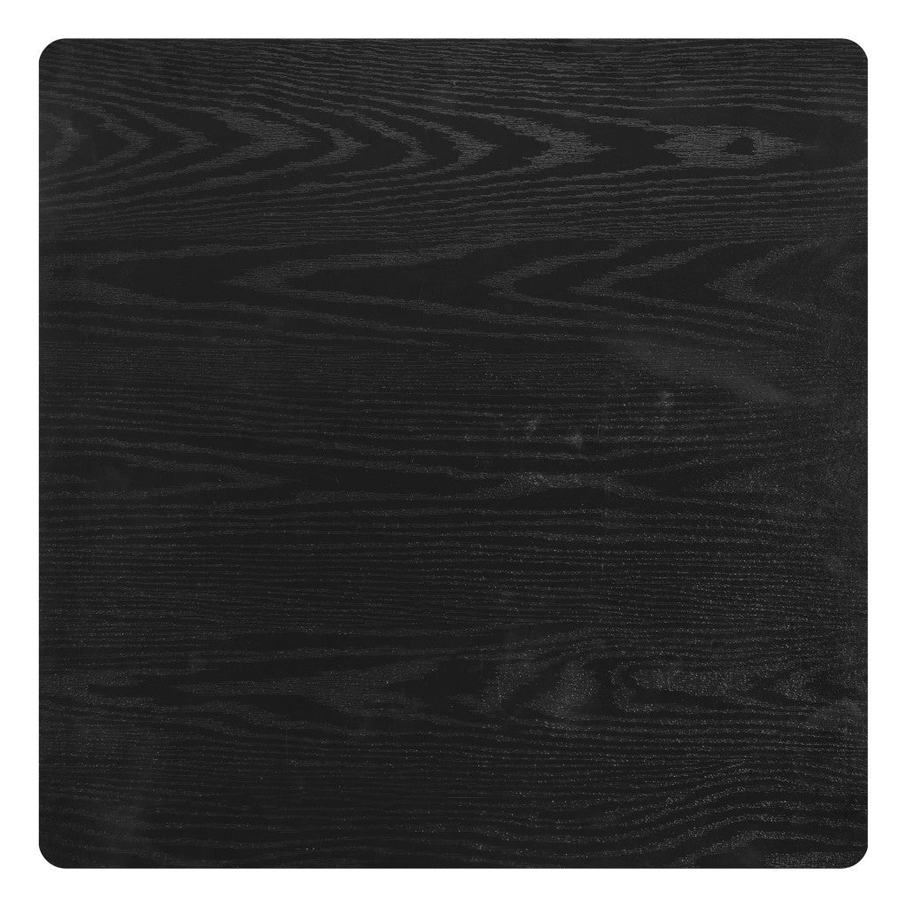 24" Black Wood and Steel Square Bar Table