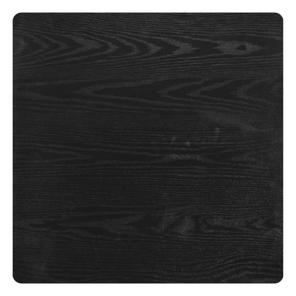 24" Black Wood and Steel Square Bar Table