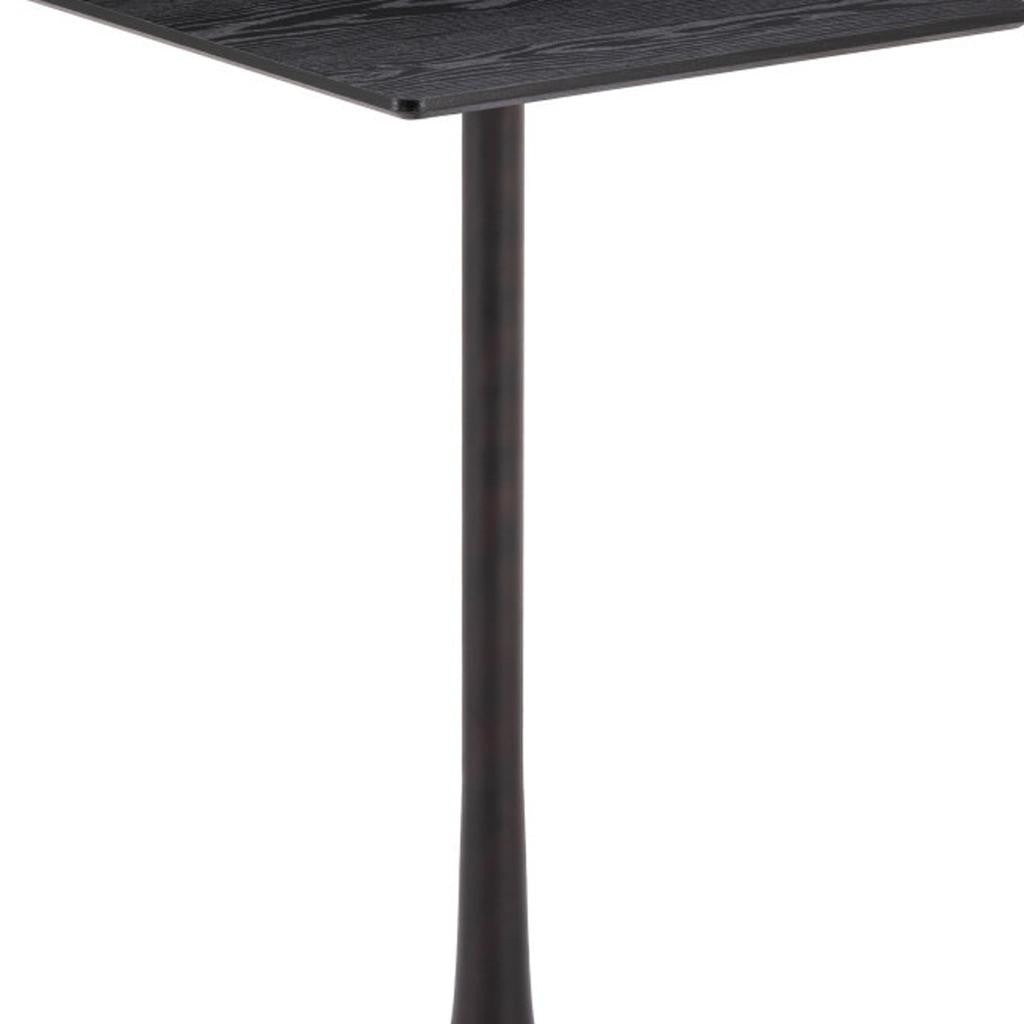 24" Black Wood and Steel Square Bar Table