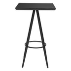 26" Black Wood and Steel Square Bar Table