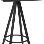 26" Black Wood and Steel Square Bar Table