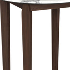 32" White and Brown Faux Marble and Solid Wood Rounded Bar Table