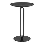 24" Black Wood and Steel Rounded Bar Table