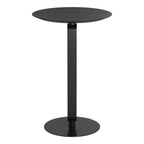 24" Black Wood and Steel Rounded Bar Table