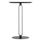 24" Black Wood and Steel Rounded Bar Table