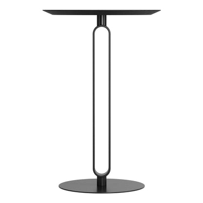 24" Black Wood and Steel Rounded Bar Table