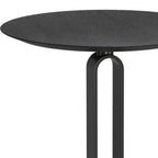 24" Black Wood and Steel Rounded Bar Table