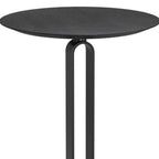 24" Black Wood and Steel Rounded Bar Table