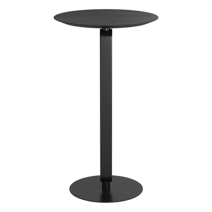 24" Black Wood and Steel Rounded Bar Table