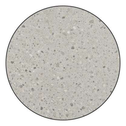 24" Gray and Black Faux Terrazzo and Steel Rounded Bar Table