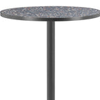 24" Black Faux Terrazzo and Steel Rounded Bar Table