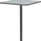 24" Gray and Black Faux Terrazzo and Steel Square Bar Table