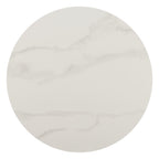 26" White Faux Marble and Steel Rounded Bar Table