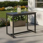51" Black Aluminum Slat Outdoor Bar Table