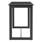 51" Black Aluminum Slat Outdoor Bar Table