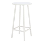 24" White Aluminum Slat Rounded Outdoor Bar Table