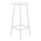 24" White Aluminum Slat Rounded Outdoor Bar Table