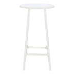 24" White Aluminum Slat Rounded Outdoor Bar Table