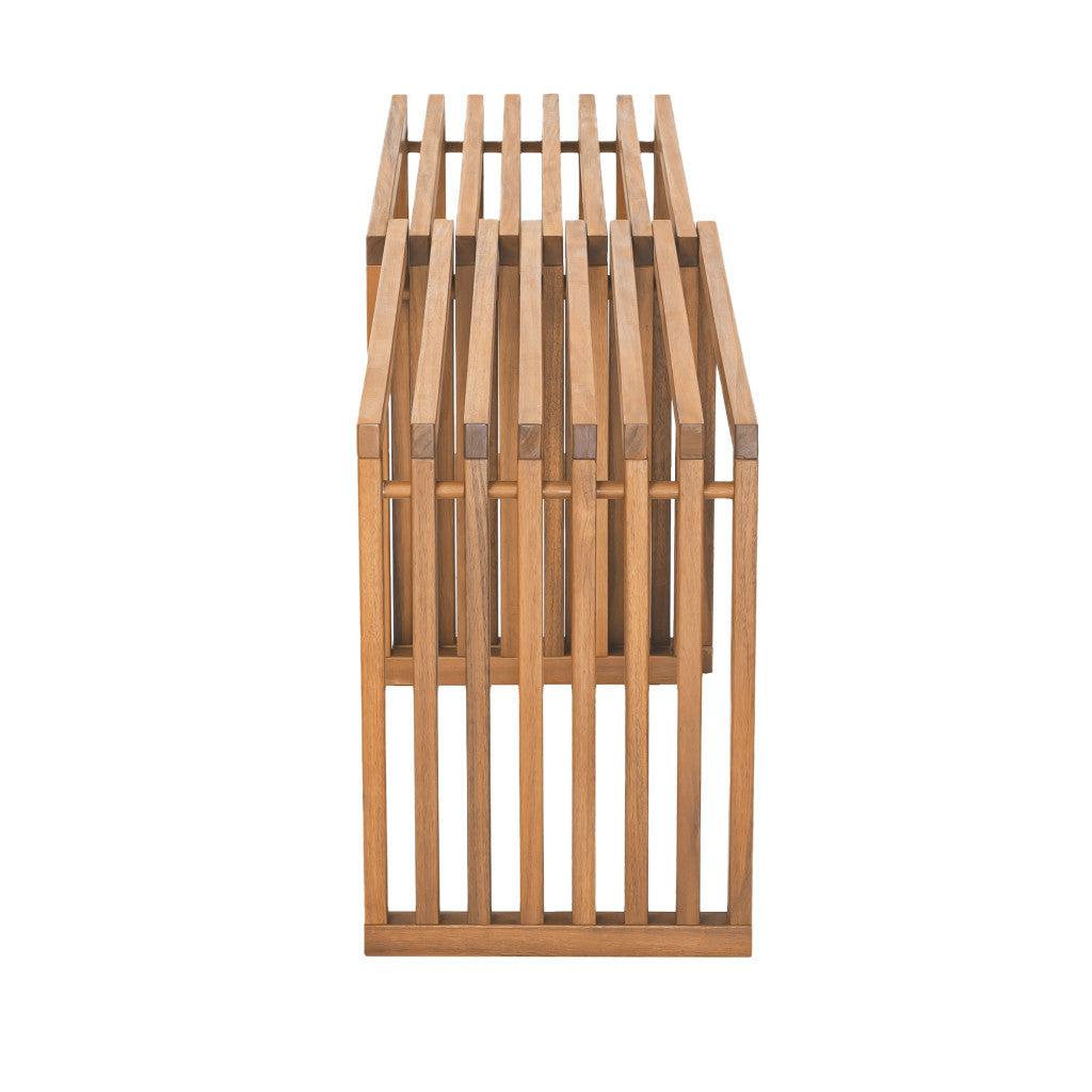 Set of Two 54" Natural Solid Wood Bench