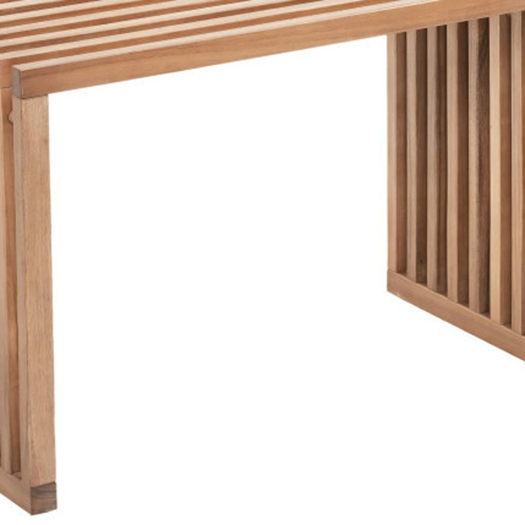 Set of Two 54" Natural Solid Wood Bench